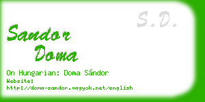sandor doma business card